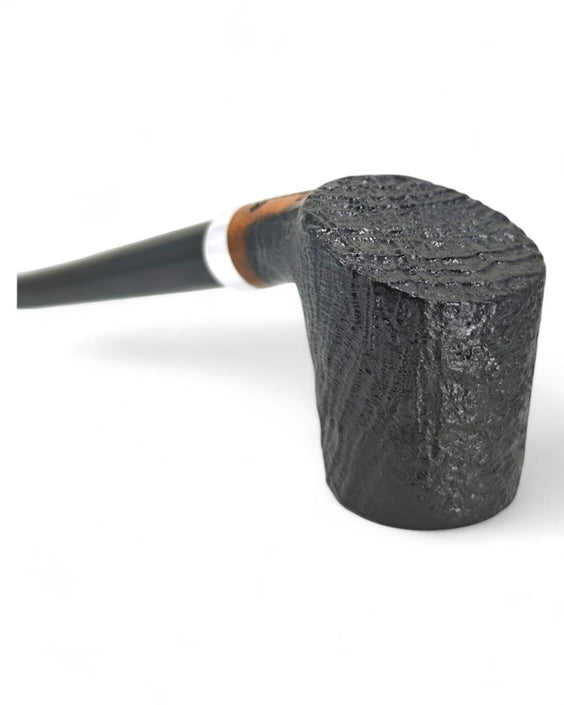 Pipa Floppy Churchwarden Cherrywood Sabbiata Nera - Ghiera Alpaca