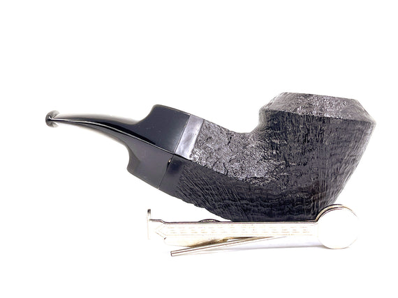 Pipa Talamona Reverse Calabash Bent Rhodesian Sabbiata Black Edition