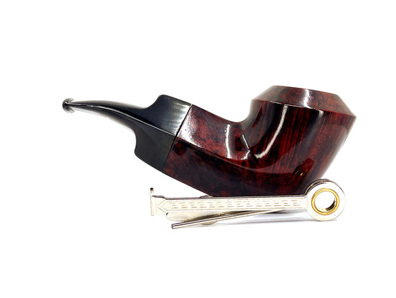 Pipa Talamona Reverse Calabash Bent Rhodesian Liscia Red Edition