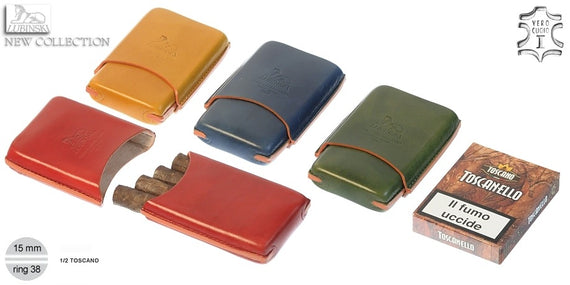 Portasigari Lubinski Case in vero cuoio Colorato per 4 toscani ammezzati