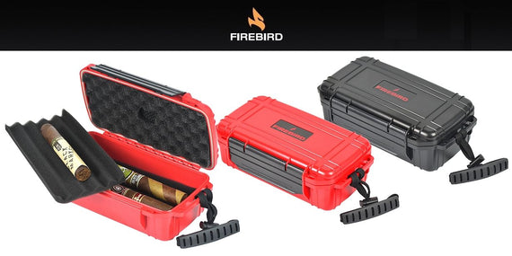 Firebird Travel Humidor for 10 Cigars - Waterproof and Shockproof Travel Case
