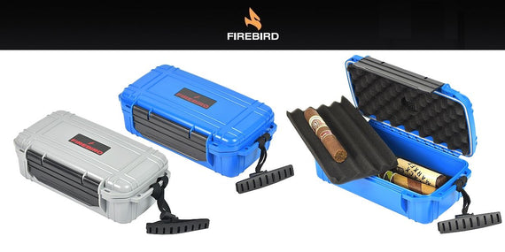 Firebird Travel Humidor for 10 Cigars - Waterproof and Shockproof Travel Case