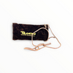 Pochette porta pipe in velluto marrone con scritte dorate