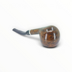Pipa curva Charatan's Make Perfection in radica liscia con ghiera in argento e bocchino nero Double Comfort