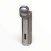 Accendino Floppypipe 3 jet flame color argento satinato con finiture cromate e finestrella per il livello del gas