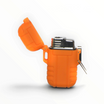 Accendino Floppypipe monofiamma arancione con chiusura ermetica resistente e design compatto