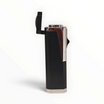 Accendino Floppypipe Eurojet 3 jet flame nero opaco con finiture cromate e coperchio a scatto aperto