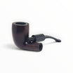 Floppypipe Alfred Dunhill Bruyere 4216 bent billiard pipe with dark mahogany finish and black ebonite saddle stem