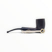Floppypipe Alfred Dunhill Bruyere 4216 bent billiard pipe with metal tool on a white background