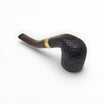 Alfred Dunhill The White Spot Year of the Horse Zodiac Pipe 2026, black Shell Briar bent pot shape with silver band and horse engraving.