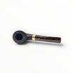 Alfred Dunhill The White Spot Year of the Horse Zodiac Pipe, black Shell Briar bent pot with silver band and dark wood stem.
