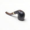 Alfred Dunhill The White Spot Year of the Horse Zodiac Pipe, black Shell Briar bent pot with silver band and horse engraving.
