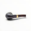 Alfred Dunhill The White Spot Year of the Horse pipe, black Shell Briar bent pot shape, silver band, tortoiseshell stem. Limited edition 313/386.