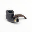 Floppypipe Alfred Dunhill Zodiac Year of the Horse Bent Pot pipe, black Shell Briar finish, silver band with horse engraving.