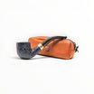 Alfred Dunhill The White Spot "Year of the Horse" Zodiac pipe, black Shell Briar bent pot shape with silver band and terracotta leather pouch.
