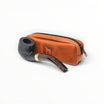 Floppypipe Alfred Dunhill Zodiac Year of the Horse pipe, black Shell Briar bent pot with silver band and terracotta leather pouch.