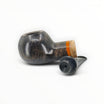 Floppypipe dark smooth Apple Author pipe with amber methacrylate and natural wood insert, Reverse Calabash system
