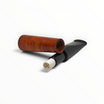 Bocchino Floppypipe Brebbia in radica chiara con bocchino in metacrilato nero e filtro da 9mm per sigari Toscano