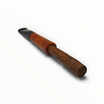 Bocchino Floppypipe Brebbia in radica chiara con sigaro Toscano inserito e terminale in metacrilato nero