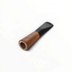 Bocchino per sigaro Toscano Floppypipe in radica di erica e metacrilato nero fatto a mano in Italia