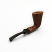Floppypipe Pipa Brebbia Nemo Pura Noce Italy, classic wooden tobacco pipe with black mouthpiece, natural wood finish.