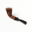Floppypipe Pipa Brebbia Nemo Pura Noce Italy, classic wooden tobacco pipe with black mouthpiece and natural wood grain finish.