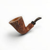 Floppypipe Pipa Brebbia Nemo Pura Noce Italy, classic wooden tobacco pipe with natural finish and black mouthpiece.