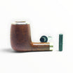 Floppypipe Brebbia Pura Maigret pipe with 925 silver rim and shank band, smooth briar wood finish, and filter adapter.