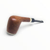 Floppypipe Brebbia Pura Maigret pipe with smooth briar wood, bird's eye grain, and 925 sterling silver rim and band.