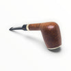 Floppypipe Brebbia Pura Maigret pipe with smooth briar wood, 925 silver rim and band, and black methacrylate stem.