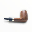 Floppypipe Brebbia Pura Maigret pipe with smooth briar wood, 925 silver rim and shank band, and black methacrylate stem.