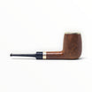 Floppypipe Brebbia Pura Maigret pipe with smooth briar wood, 925 silver rim and shank band, and black methacrylate stem.
