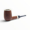 Floppypipe Brebbia Pura Maigret briar pipe with 925 silver rim and shank band, smooth finish, and black mouthpiece.