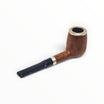 Floppypipe Brebbia Pura Maigret pipe with smooth briar wood, 925 silver rim and shank band, and black methacrylate stem.