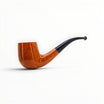 Floppypipe Pipa Castello Collection KK Shape 65 Bent Billiard in natural light brown briar with bird's eye grain and black mouthpiece.