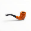 Floppypipe Pipa Castello Collection KK Shape 65 Bent Billiard Occhio di Pernice, smooth natural briar wood with bird's eye grain, black mouthpiece.