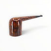 Floppypipe Pipa Castello G Liscia Canadese Shape 33, smooth briar wood pipe with a straight grain pattern and black tapered mouthpiece with white dot.