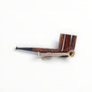 Floppypipe Pipa Castello "Castello" G Liscia, shape 33 Canadian, smooth natural briar with flame grain and white band on black tapered mouthpiece.