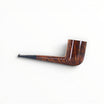 Floppypipe Pipa Castello "Castello" G Liscia, shape 33 Canadian, smooth natural briar with flame grain and black tapered mouthpiece with white dot.