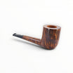 Floppypipe Pipa Castello "Castello" G Liscia, forma Canadese 33, radica fiammata marrone con bocchino nero e barretta bianca.