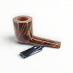 Floppypipe Pipa Castello "Castello" G Liscia, forma Canadese 33 in radica fiammata con bocchino nero e barretta bianca.