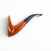 Floppypipe Castello Collection KK Bent Billiard pipe with a smooth, light brown briar wood bowl and a black mouthpiece featuring a white inlay.