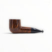Floppypipe Castello Collection KK Brucianaso pipe, dark brown briar wood with fantastic grain, black acrylic saddle mouthpiece with white dot.