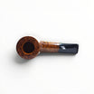 Floppypipe Castello Collection KK Brucianaso pipe in dark brown briar wood with fantastic grain and black acrylic saddle mouthpiece with white dot.