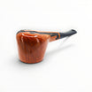 Floppypipe Castello Collection KKK Pi greco smooth briar pipe, Shape 55 Bent Pot, black saddle mouthpiece with white dot.