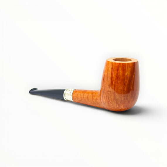 Pipa Floppypipe Castello Kino 2026 billiard liscia in radica con ghiera in argento massiccio incisa