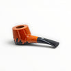 Floppypipe Castello Collection KKK Pi Greco Shape 55, pipa in radica liscia color miele con bocchino nero a sella e barretta bianca.