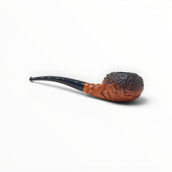 Pipa Floppypipe Castello Le Dune Carlo Scotti shape Tomato con finissaggio Old Sea Rock scuro e base scolpita a mano