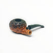 Pipa Floppypipe Castello Le Dune Carlo Scotti forma Tomato con finitura Old Sea Rock scura e base in legno naturale