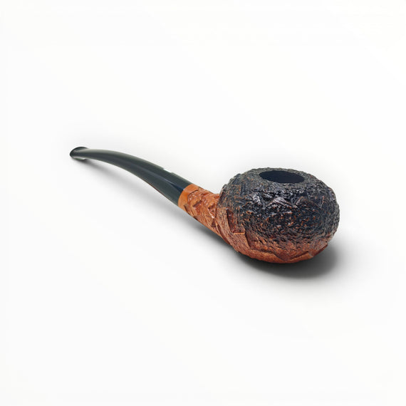 Pipa Floppypipe Castello Le Dune Carlo Scotti shape Tomato con finissaggio Old Sea Rock scuro e base scolpita a mano